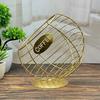 Oblique Fruit Basket Iron Art Hollow Out Coffee Capsule Snacks Storage Basket,Gold/COFFEE Letter