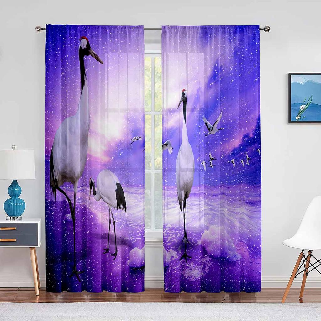 Тюлевая занавеска с красной короной, летающее красное солнце, для гостиной, спальни, декор, прозрачные шторы для комнаты, кухни, обработка окна