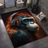 Ape wearing headphones abstract art Pattern Rug Carpets for Bedroom Living Room Sofa Mat Creative Door Mat Cloakroom Home Decor