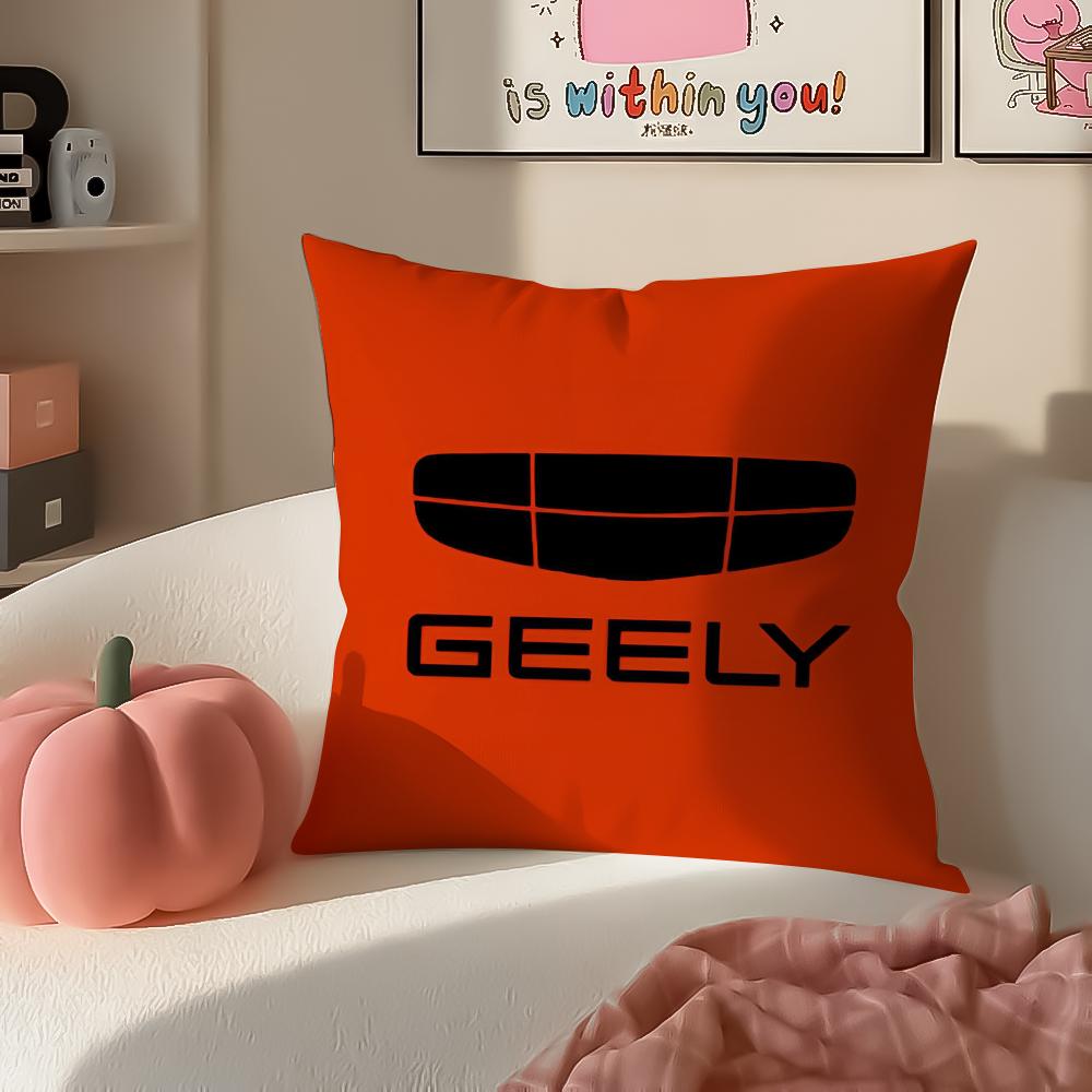 Reliable Car Brand GGEELY Cushion Cover Pillowcase Short Plush Invisible zipper Room Sofa Cushion Cover