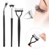 3Pcs/Set Eyelash Brush Comb Ergonomic Angle Scalloped Lashes Brush Separator Tool Portable Women Girls Eyelash Definer Mascara Applicator Brush