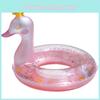 Блестящая розовая надувная корона-плавательный круг 'Лебедь' мультяшного дизайна для взрослых для плавания