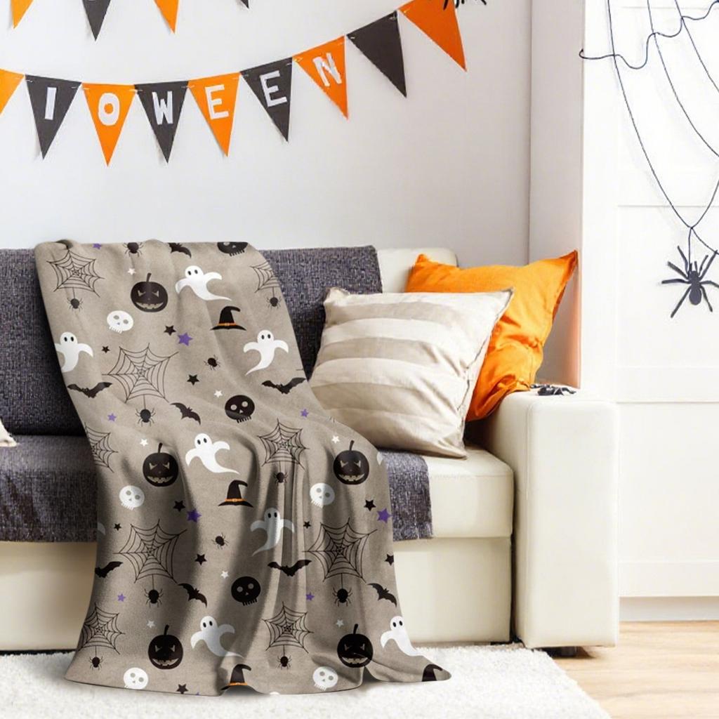 Halloween Fleece Digital Printing Comfortable And Soft Warm Double-sided Plush Small Coverlet Conditioning Blanket Sofa Blanket