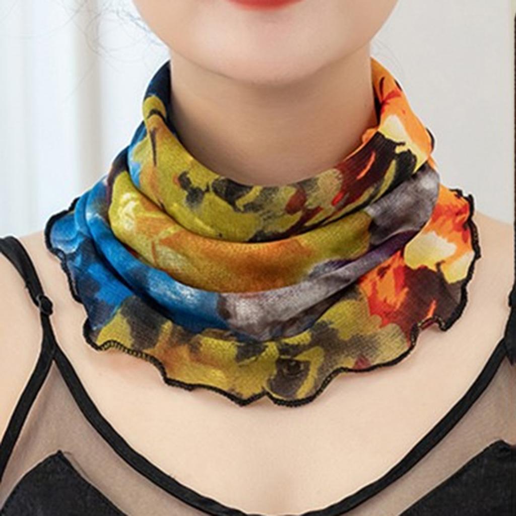 Summer Gauze Scarf Veil Ear Mask Hood Spring Lightweight Muffler Women Decorative Small Silk Scarf Sunscreen Mask