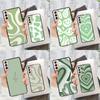 Sage Green Swirl Aesthetic Case For Samsung Galaxy S21 S20 FE S9 S10 Note 10 Plus Note 20 Ultra S22 Ultra Soft Cover