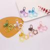 Hollow Five-Pointed Star Bell Pendant Car Hanging Keychain Candy Color Bag Keyring Diy Jewelry Making Key Ring For Women Girl