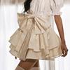 Кавайная юбка в стиле Лолиты, женская японская модная юбка трапециевидной формы с высокой талией и бантом, винтажная мини-юбка с оборками на подтяжках, летняя