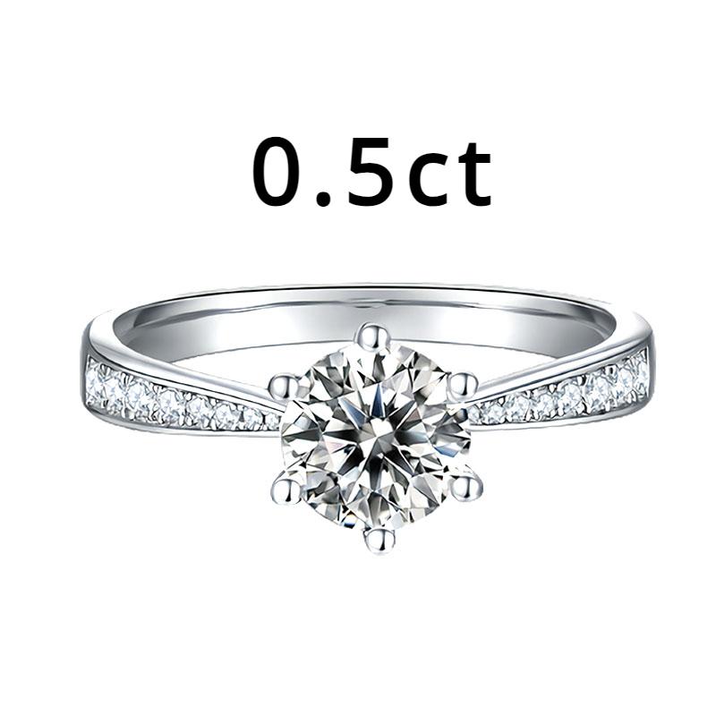 Настоящее 3-каратное обручальное кольцо с муассанитом для женщин, стерлинговое серебро 925 пробы, круглые блестящие лабораторные бриллиантовые обручальные кольца, подарок