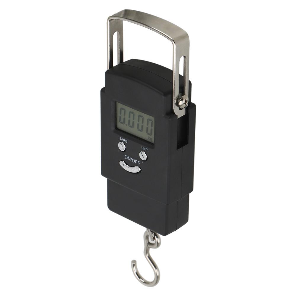 Портативные электронные весы с ЖК-дисплеем, подвесные цифровые весы 50 кг/110 фунтов для багажа и путешествий на рыбалку