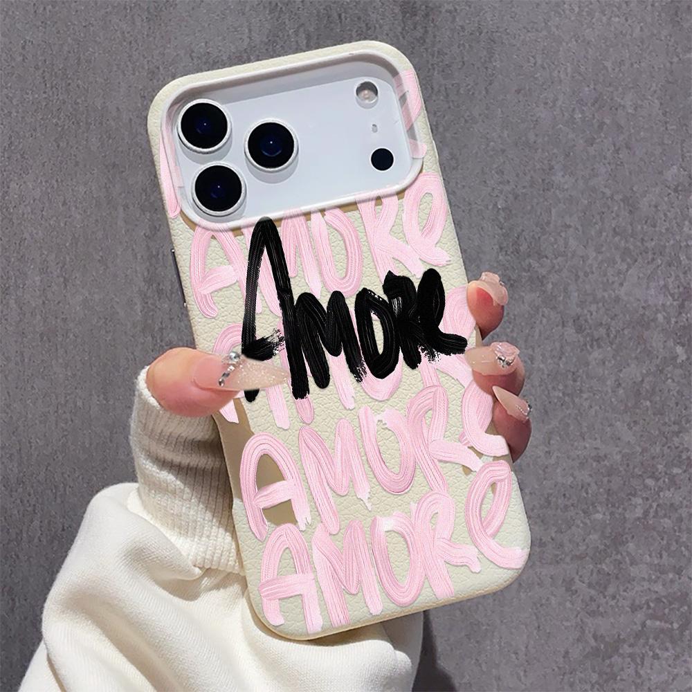 Ударопрочный Противоударный Чехол-Рисунок Amore Doodle для Samsung A54 A55 A56 S24 Ultra S25 Ultra S24 Fe A17 A26 Высококачественный Funda