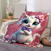 1PC Cute Cartoon Cat Throw Blanket - Seasonal Home Decor, Cartoon Blanket, for Decorating Your Own Sofa and Living Room, Super Soft Flannel,