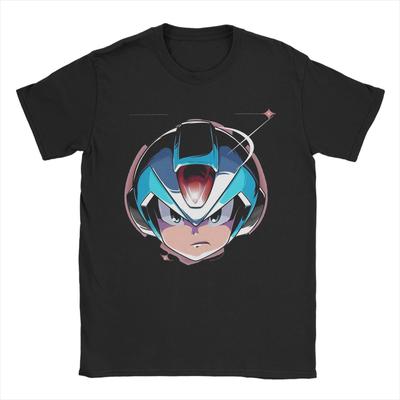 Повседневная футболка Megaman X Games для мужчин, хлопок, короткий рукав, круглый вырез, летняя одежда
