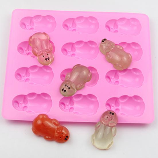 Форма для шоколада в форме свиньи, антипригарная силиконовая форма для конфет, 12 сеток, форма для десерта для домашней кухни