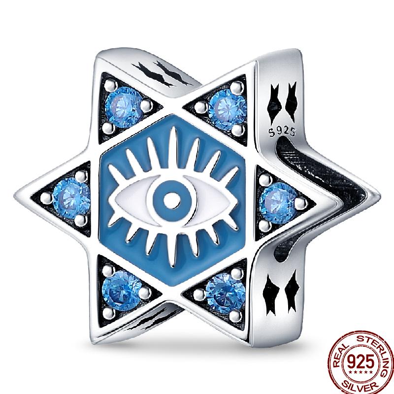 Copper Cross Bible Dove Holy Blessing Demon Eye Shiny Charm Bead Fit Pan Original Bracelet Diy Exquisite