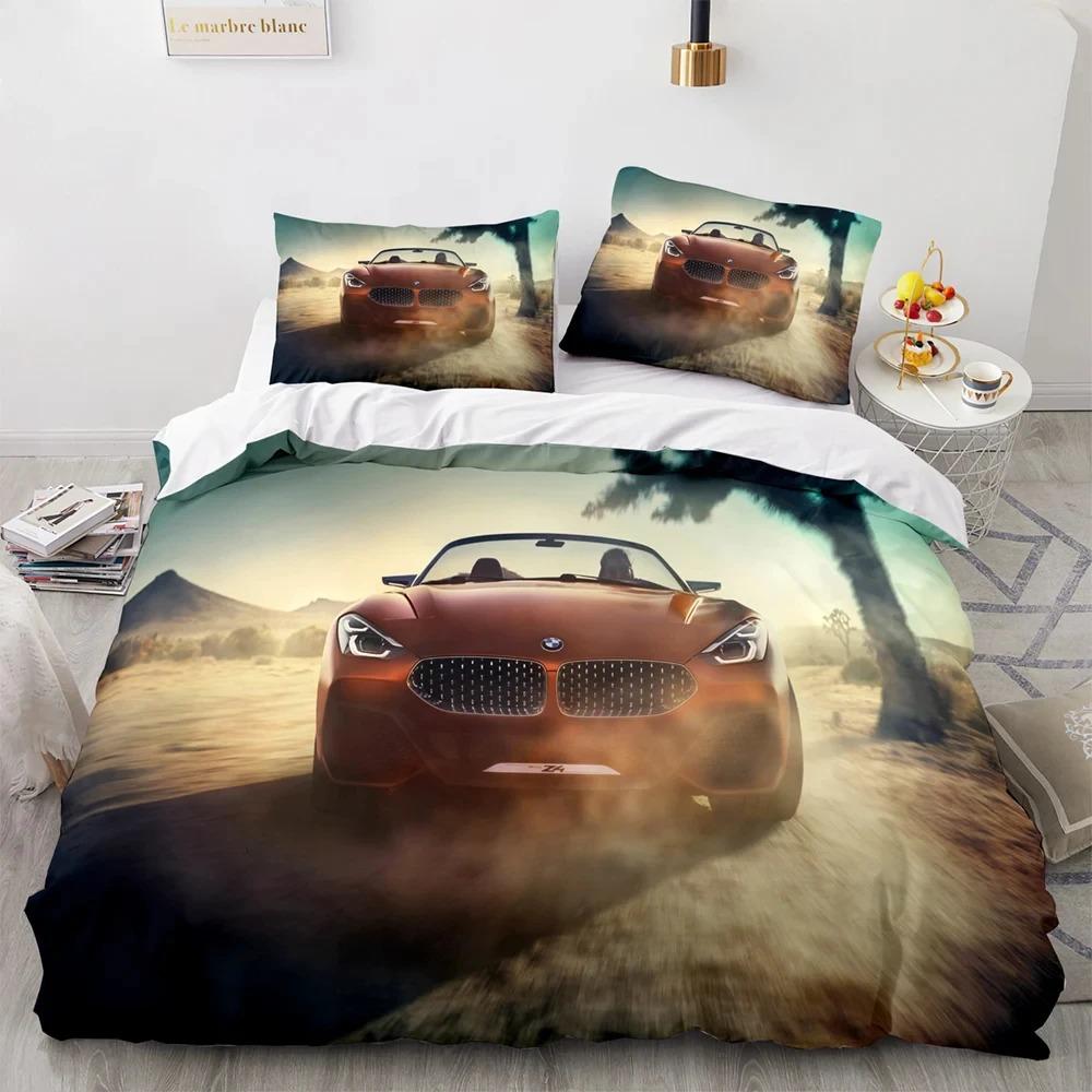 Комплект постельного белья Sports Car Racing Single Twin Full Queen King Size SUV Truck Bed Set Aldult Kid Bedroom Duvetcover Sets Men Boy Gift
