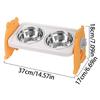 Double Bowls Pet High Footed Bowl 15 ° Slant Non-Slip Cat Food Water Bowl Anti-vomiting Multifunction Elevated Pet Feeder Bowl