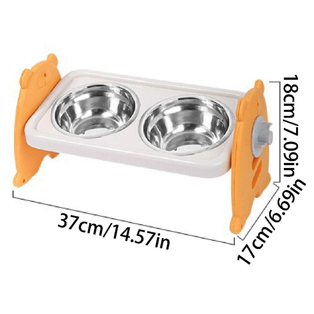 Double Bowls Pet High Footed Bowl 15 ° Slant Non-Slip Cat Food Water Bowl Anti-vomiting Multifunction Elevated Pet Feeder Bowl
