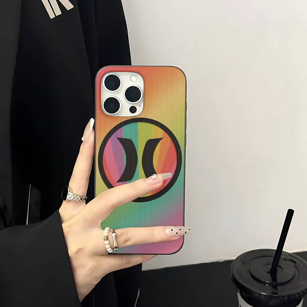 Классический Известный Бренд Логотип H-HurleyS Для IPhone 16 15 14 13 12 11 17 Pro Max Plus Волна Гофрированный Чехол для Телефона Противоударная Крышка