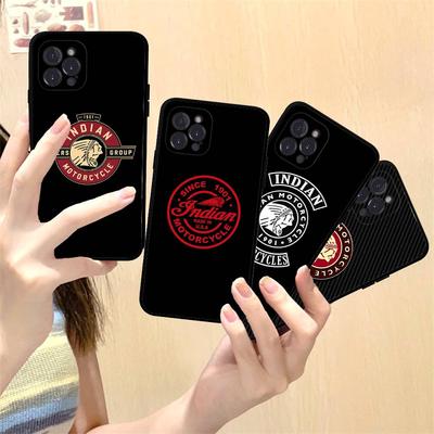 I-Indian Motorcycle Для IPhone 17 16 15 14 13 12 11 Pro Max Plus Ударопрочный Черный Мягкий Чехол для Телефона