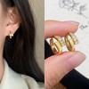 Chic French Retro Rhinestone Circle Earrings: Versatile & Stylish Ear Cuffs