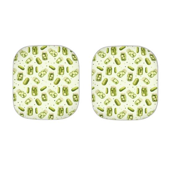 2Pcs Plants Pattern Sun Shades Reflective Windshield Covers Foldable UV Protection Vehicles Sun Visor for Cars SUVs