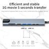 Адаптер-хаб Type C 3 1 на 4K HDTV 8 в 1 с картридером SD TF, Ethernet RJ45, быстрой зарядкой PD, совместимый