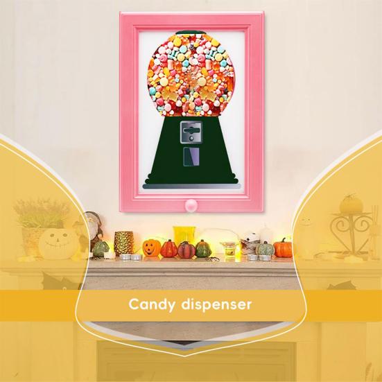 Candy Dispenser Photo Frame Wall Mount Desktop Hanging Gumball Machine Interactive Snack Spinner Picture Frame Gift for Candy Lovers