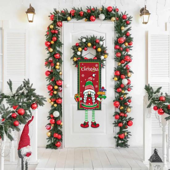 Christmas Flags Door Banner Xmas Element Foldable Easy To Hang Create Festive Atmosphere Home Decoration