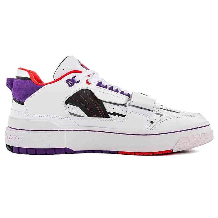 Баскетбольные кроссовки Li Ning Rookie Van Vleet PE из искусственной кожи и замши в стиле ретро с низким верхом, мужские кроссовки белого и фиолетового цвета ABCS027-5