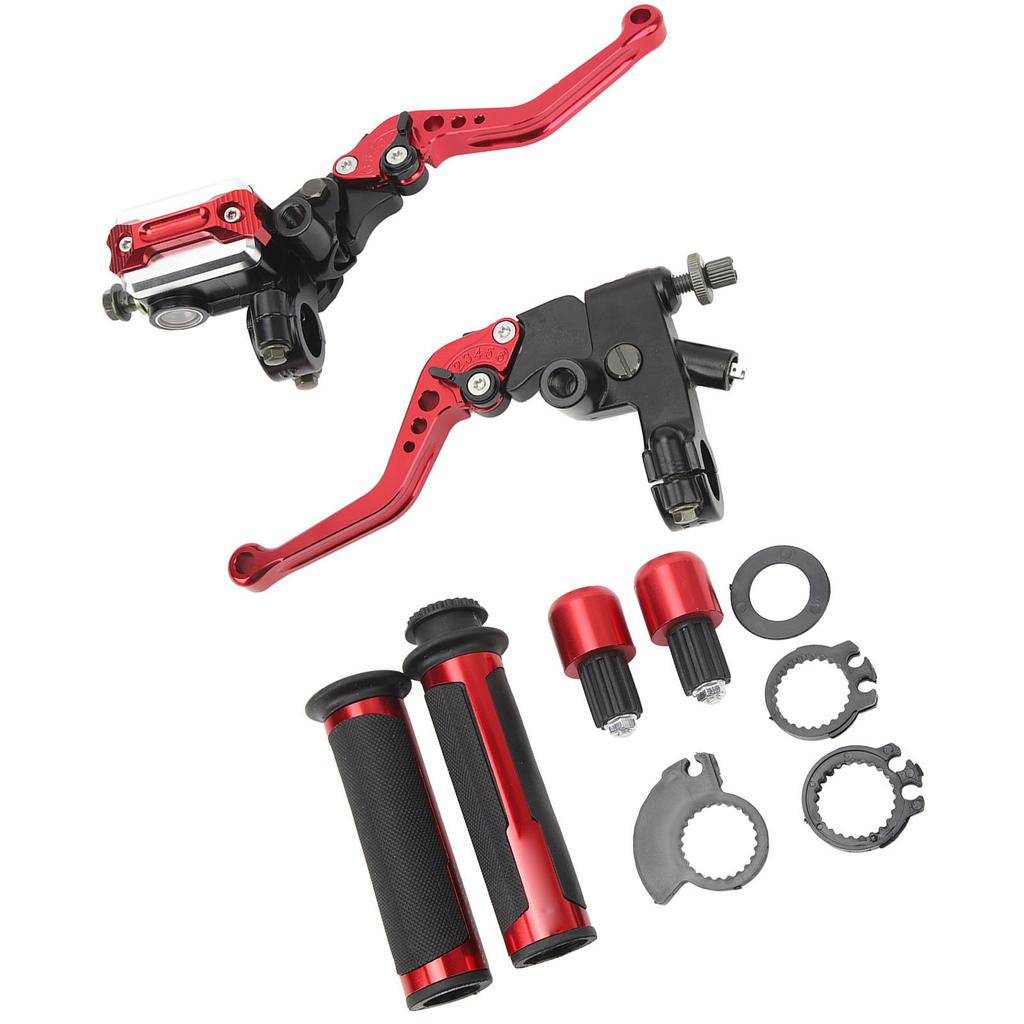2Pcs Motorcycle Brake Lever 22mm Handle Bar Master Cylinder Lever For Scooter Sports Bike Street Bike ATV Red