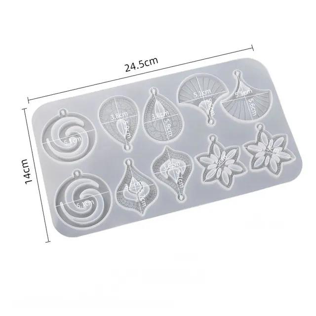 Earring Resin Molds Epoxy Resin Silicone Jewelry Mold with Hole Casting Molds in Various Shapes and Sizes for Earring Making DIY