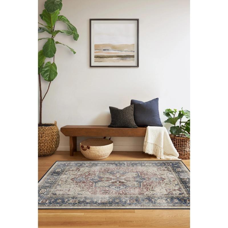 Ковер Королевский Розовый Традиционный Ковер для Спальни Гостиной Декоративный Ковер Винтажный Персидский Моющийся Ковер Кухня Столовая Противоскользящий Ковер