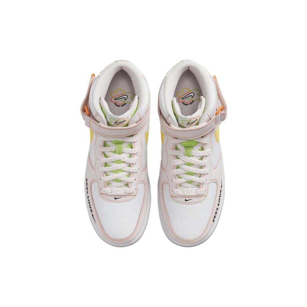 Nike Air Force 1 07 Mid Feel Love Женские кроссовки Белый жемчужно-розовый Action-Green FD0869-100