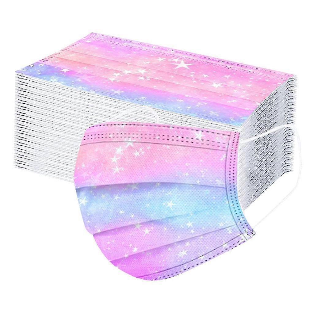 's Face_mask Rainbow Tie-dye Print 3 Ply High Filtrat Anti-smog Face Covering D Able Boys Girls Mouth S