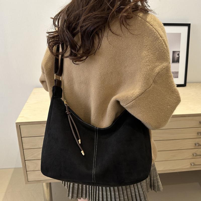 Vintage Inspired Large Capacity Tote Bag for Women Casual Solid Color Matte Leather Shoulder & Crossbody Bag