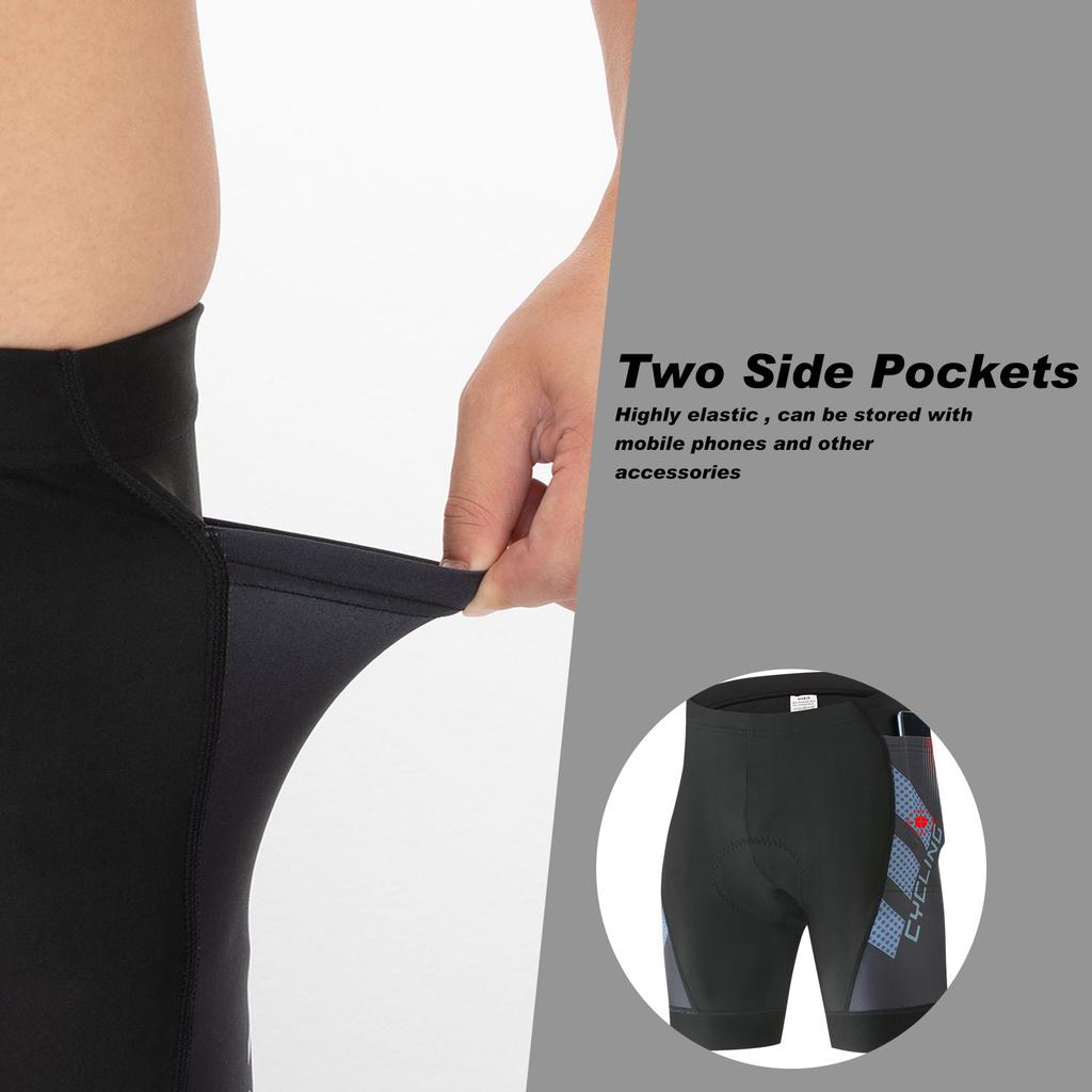 Men's Performance Cycling Shorts with 5D Pad, Road and Mountain Breathable Quick-Dry with 3 Pockets Bike Shorts