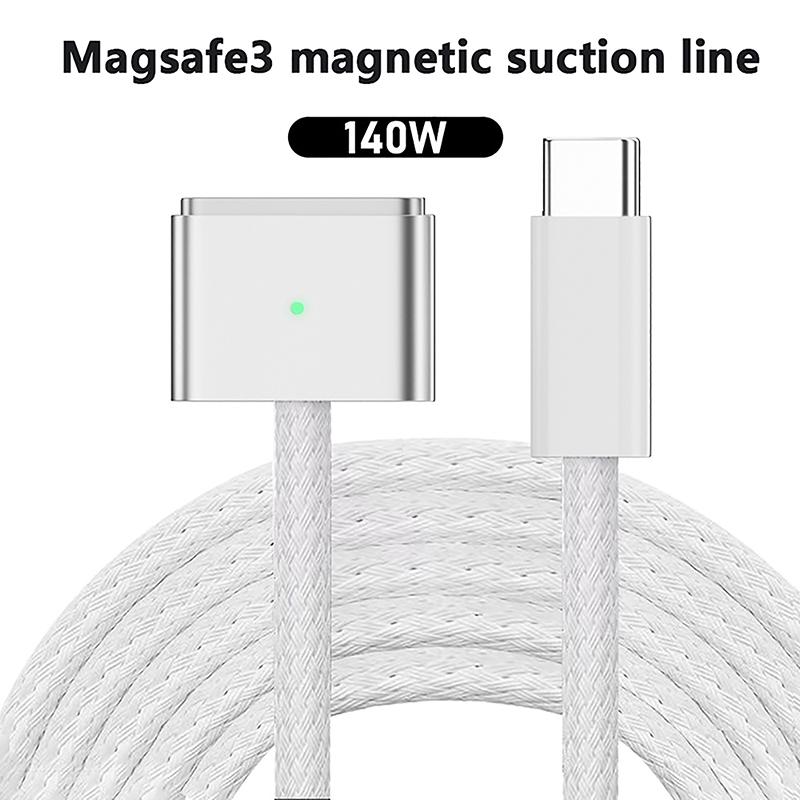 140W Type C Magnetic Adapter For Apple Magsafe 1/2/3 For Macbook Air Pro 90Degree Elbow Usb C Female Fast Charging Converter