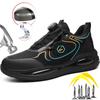 Waterproof Upper Men Safety Shoes Rotated Button Steel Toe Sneakers Anti-stab Anti-smash Work Shoes Man Work Safety Boots Light