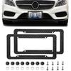 2PCS Carbon Fiber License Plate Frame, Waterproof Plastic Number License Plate Cover, Car Accessories Licence Plates Frame Holder with Fasteners and