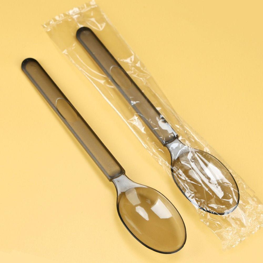 100Pcs Eco-Friendly Ice Cream Spoons Individually Packaged Dessert Cake Scoop  Tableware