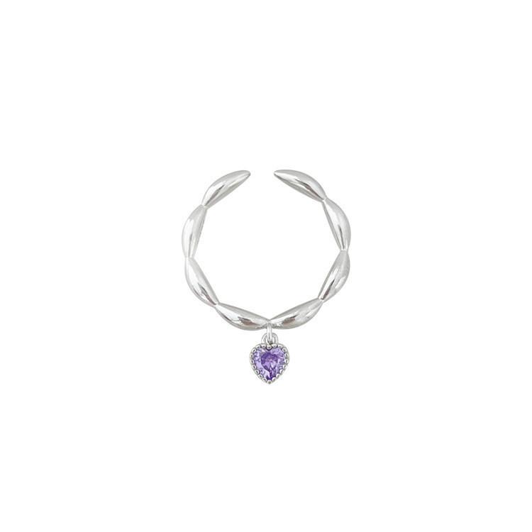 2023 New Stylish Adjustable Pure Silver Heart Shaped Ring For Women With Chic Design