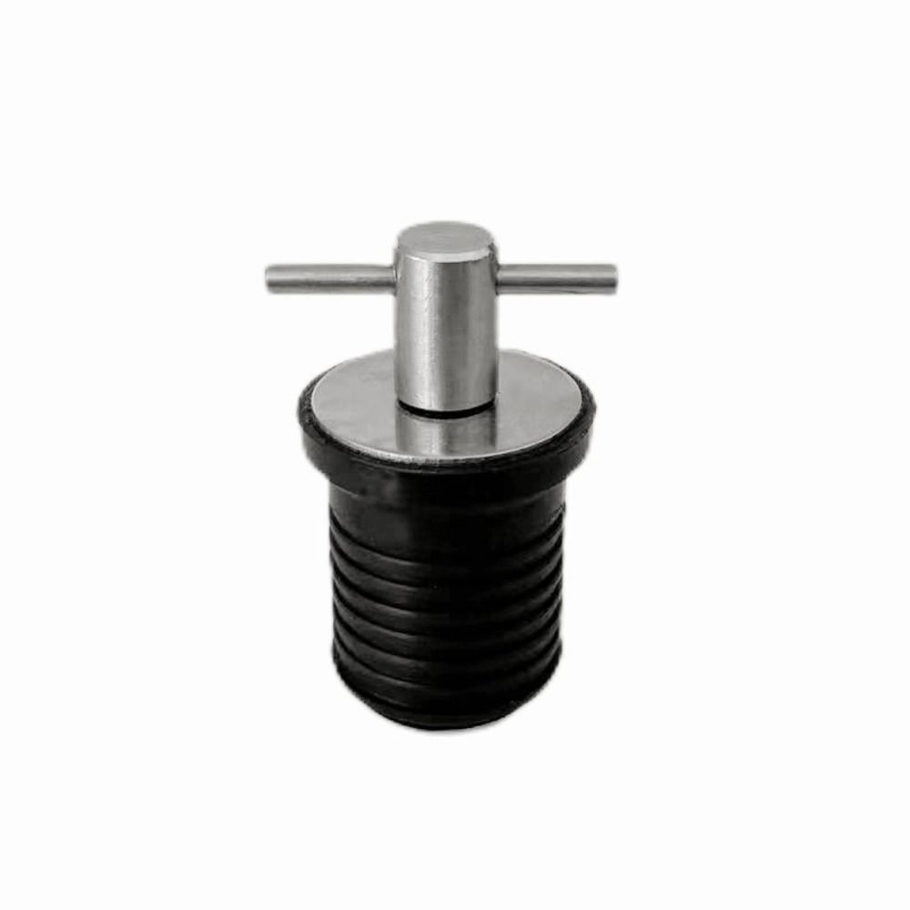 T-Handle Boat Drain Plug Brass/Stainless Steel Handle Twist -Turn Marine Rubber Plugs Seal Design Lightweight