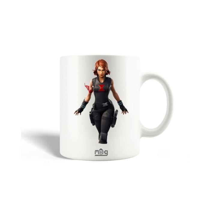 Mug en Céramique - MANIACASE - Fortnite Black Widow - 30cl - Compatible Lave-Vaisselle - Blanc