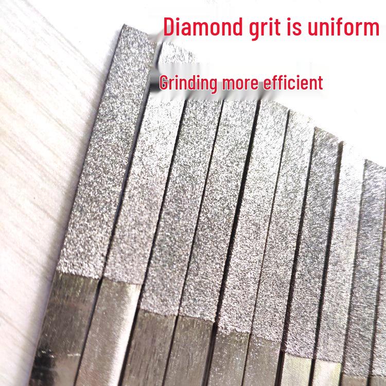 Diamond Coated File Set: Flat, Square, Triangular, Half-Round, Round, Shaping Plate, Alloy Small Files.