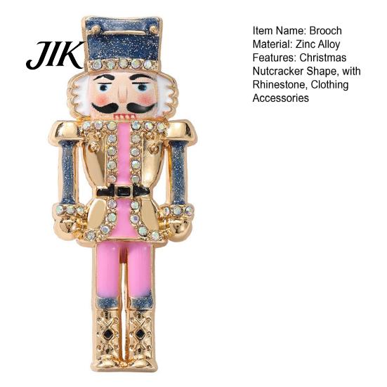Coat Decoration Brooch Christmas Nutcracker Pin, Rhinestone Enamel Soldier Badge for Holiday Lapel Pin Women Men, Xmas Jewelry Coats Sweaters Scarves