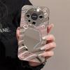 Зеркальный чехол для телефона для iPhone 16 11 13 14 для 16 Pro 12 13 15 16 Pro Max для Samsung A15 A16 A35 A55 Милый чехол для телефона с облаком, цветком и щенком с гальваническим покрытием