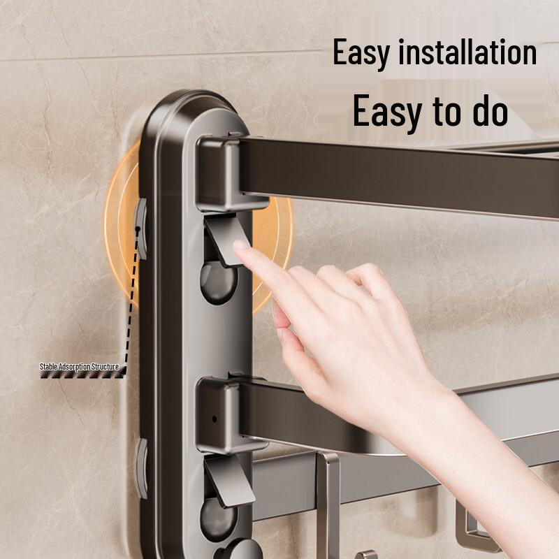 Miling No-Drill Folding Wall Towel Rack