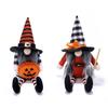2pcs Gnome Doll Flocked Cloth Cute Lucky Black Orange Color Scheme Faceless Gnome for Festival Decor