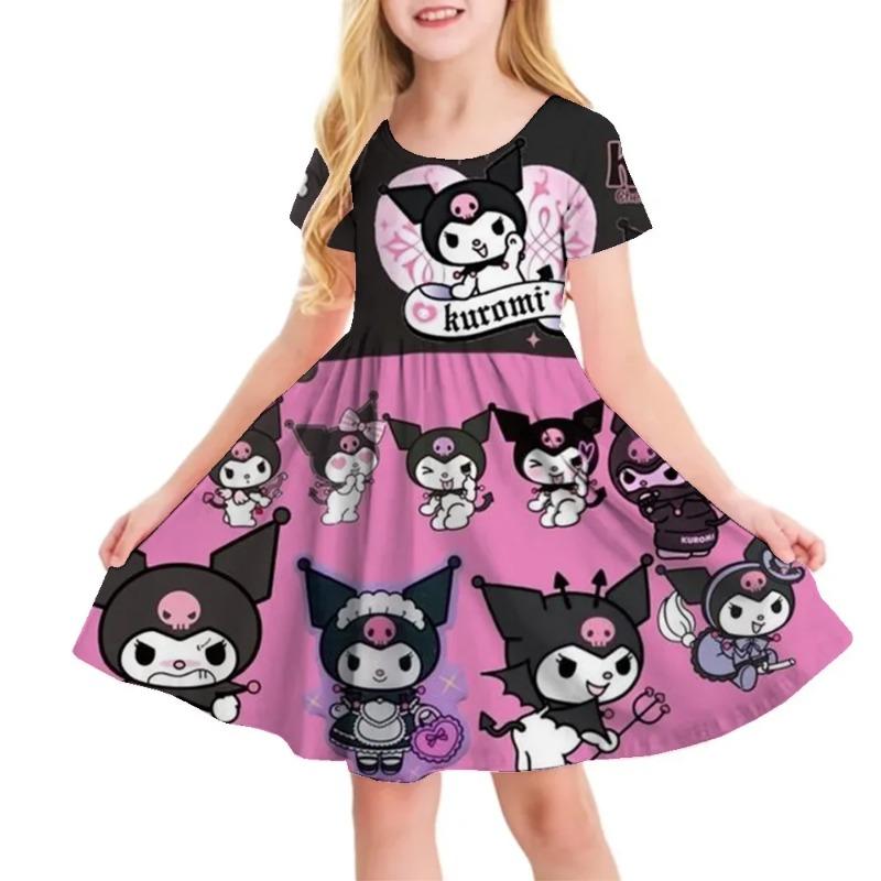 Детские футболки-платья с принтом Hello Kitty, Куроми, Моя Мелоди, Повседневное платье для девочек, Милая Кити для детей