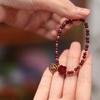 Natural Garnet Bracelet Female Gold Beads Beads Cinnabar Small Red Flower Bracelet Girl's Best Friend Gift